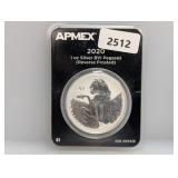 APMEX 2020 1oz .999 Silv Rev Frosted Pegasus