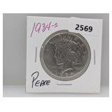 1934-S 90% Silv Peace $1 Dollar