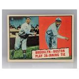 1961 Topps #403 Brooklyn-Boston Play 26 Inning Tie