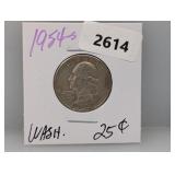 1954-S 90% Silv Wash Quarter