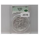 CAC 2021 MS69 1oz .999 Silv Eagle $1