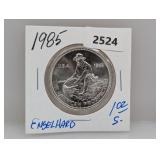 1985 1oz .999 Silv Engelhard Round