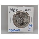 1984 1oz .999 Silv Engelhard Round