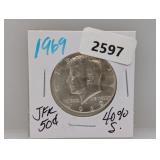 1969 40% Silv JFK Half $1 Dollar