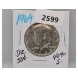 1969 40% Silv JFK Half $1 Dollar