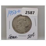 1953-D 90% Silv Franklin Half $1