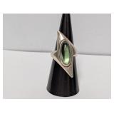 925 Sterl Marquise Iridescent Gem Ring Sz 6.5