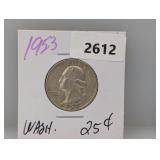 1953 90% Silv Wash Quarter