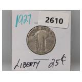 1927 90% Silv Liberty Quarter