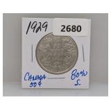 1929 80% Silv Canada Half $1 Dollar