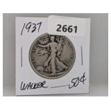 1937 90% Silv Walker Half $1 Dollar
