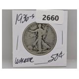 1936-S 90% Silv Walker Half $1 Dollar