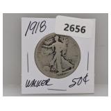 1918 90% Silv Walker Half $1 Dollar