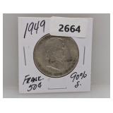 1949 90% Silv Franklin Half $1 Dollar