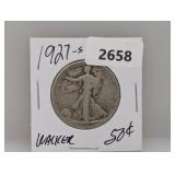 1927-S 90% Silv Walker Half $1 Dollar