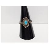 .925 Sterling Silver Turquoise Ring Size 8