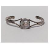 .925 Sterling Silver Blistered Pearl Cuff