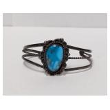 .925 Sterling Silver Turquoise Cuff Bracelet