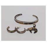 .925 Sterling BARNEY Bracelet Earring Pendant Set