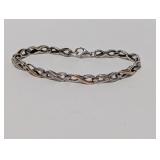 7" .925 Sterling Silver Diamond Infinity Bracelet