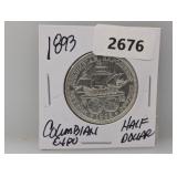 1893 90% Silv Columbian Expo Half $1