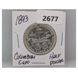 1893 90% Silv Columbian Expo Half $1