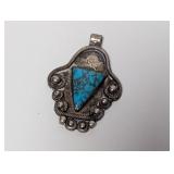 .925 Sterling Silver Turquoise Pendant