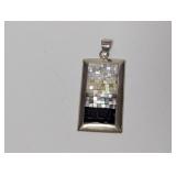 .925 Sterling Silver Mother of Pearl Inlay