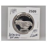 1989 1oz .999 Silv Batmobile Round