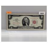 1963-A Red Seal $2 US Note
