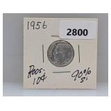 1956 90% Silv Roos Dime
