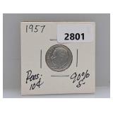 1957 90% Silv Roos Dime