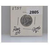 1959 90% Silv Roos Dime