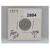 1959 90% Silv Roos Dime
