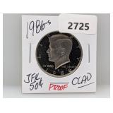 1986-S PF JFK Half $1 Dollar