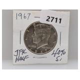 1967 40% Silv JFK Half $1 Dollar