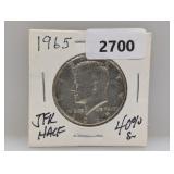 1965 40% Silv JFK Half $1 Dollar