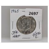 1965 40% Silv JFK Half $1 Dollar