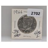 1966 40% Silv JFK Half $1 Dollar
