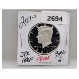 2011-S PF 90% Silv JFK Half $1
