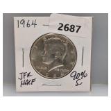 1964 90% Silv JFK Half $1 Dollar