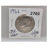 1966 40% Silv JFK Half $1 Dollar
