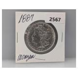 1887 90% Silv Morgan $1 Dollar