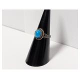 .925 Sterling Silver ESPO Turquoise Ring Size 5.5