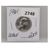 1961 90% Silv Wash Quarter