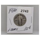 1926 90% Silv Liberty Quarter