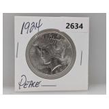 1924 90% Silv Peace $1 Dollar