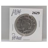1924 90% Silv Peace $1 Dollar