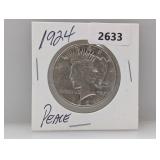1924 90% Silv Peace $1 Dollar