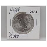 1924 90% Silv Peace $1 Dollar